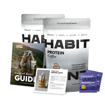 2 packs of HabitONE Protein Coffee with gifts