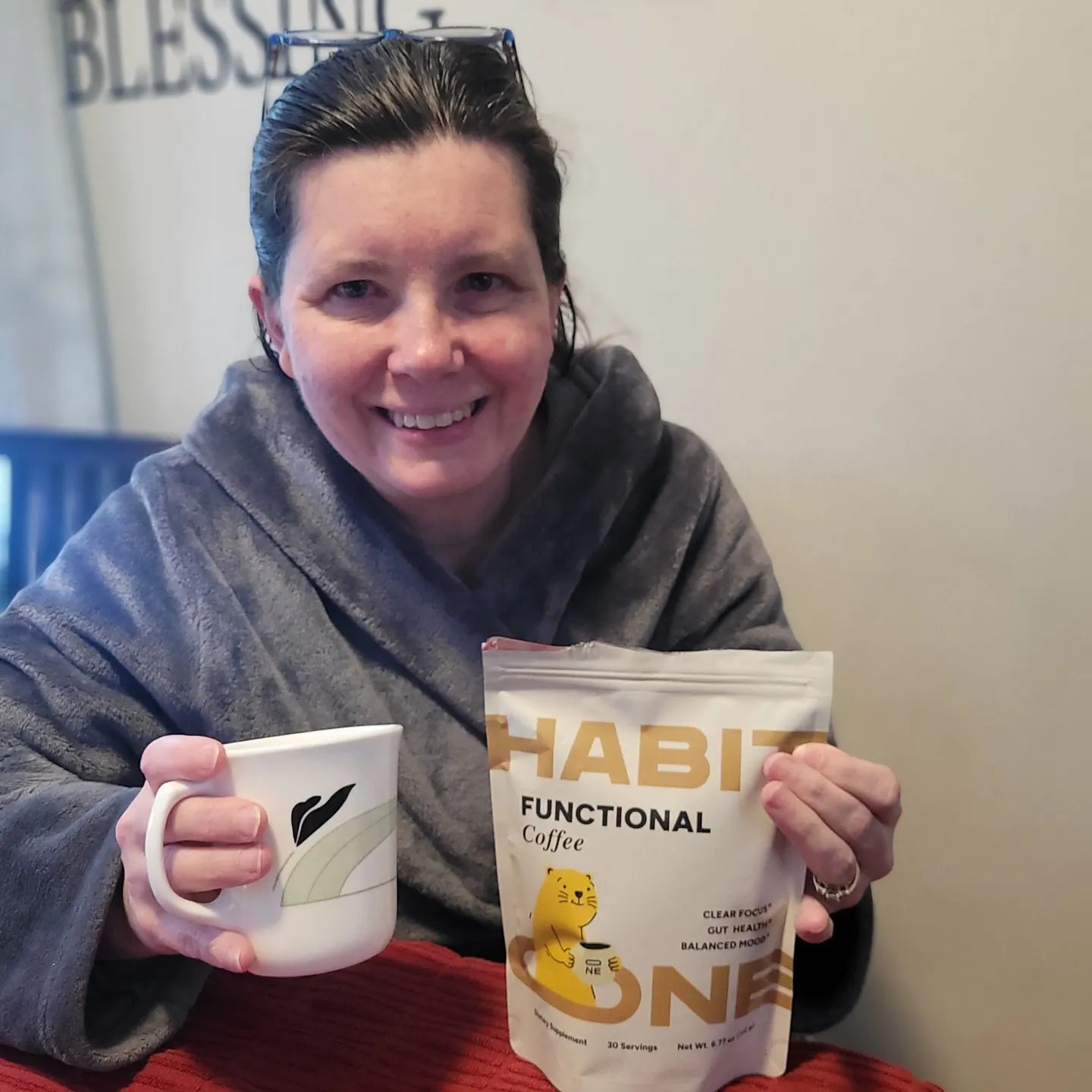 Karen with HabitONE Functional Coffee